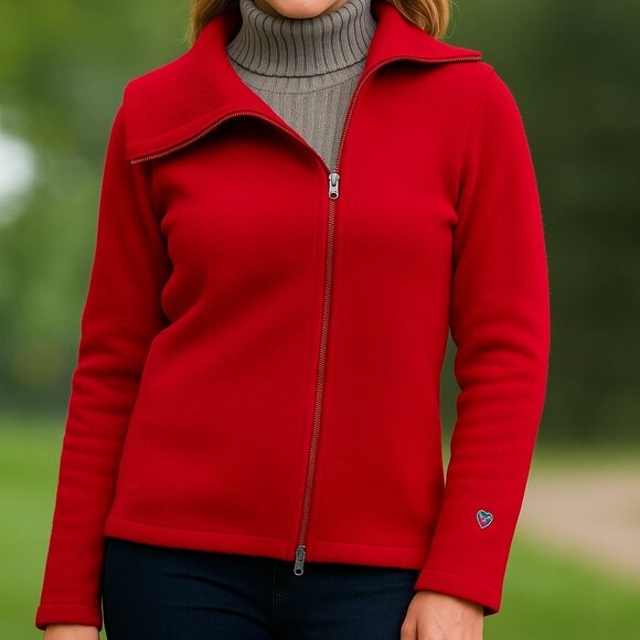 Kuhl Red Prague Asymmetrical Zip Merino Wool Jacket - Picture 1 of 12
